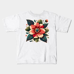 Stitched flower Kids T-Shirt